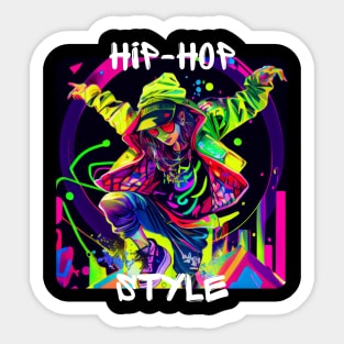 Woman Dancing In Graffiti Look Hip-hop Style Sticker